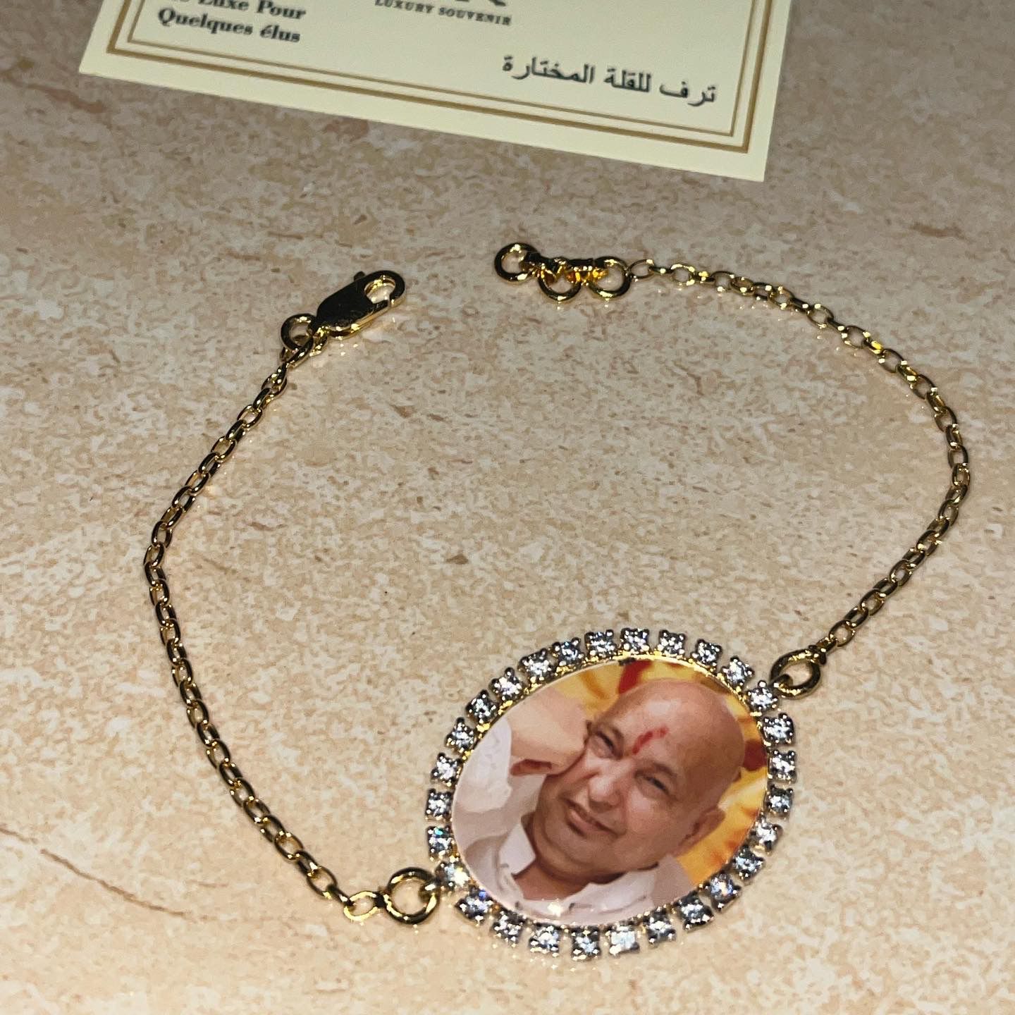 Guru Ji Bracelet Silver 925 24Kt Gold Plated Swarovski Diamonds