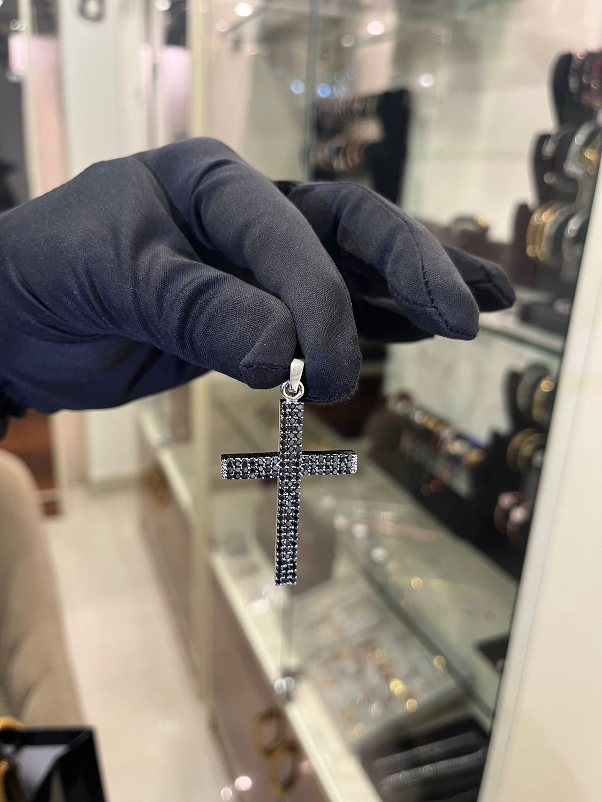 CROSS Pendant Iced Out BLACK EDITION