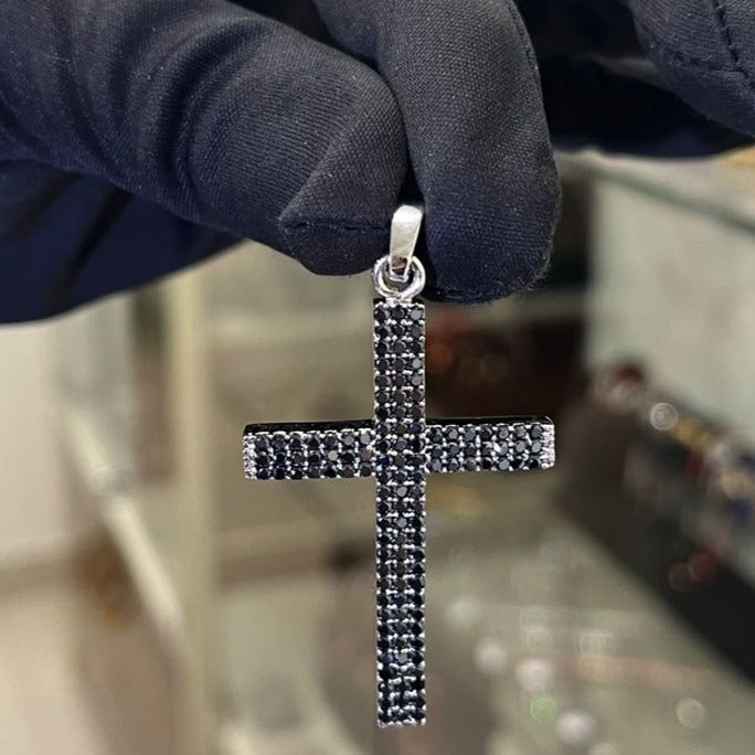 CROSS Pendant Iced Out BLACK EDITION