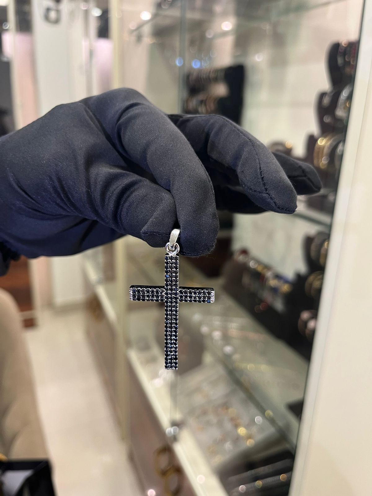 CROSS Pendant Iced Out BLACK EDITION