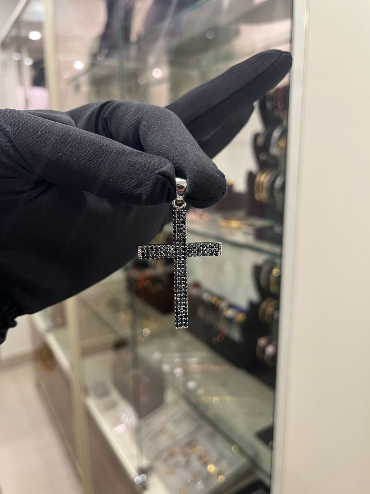 CROSS Pendant Iced Out BLACK EDITION