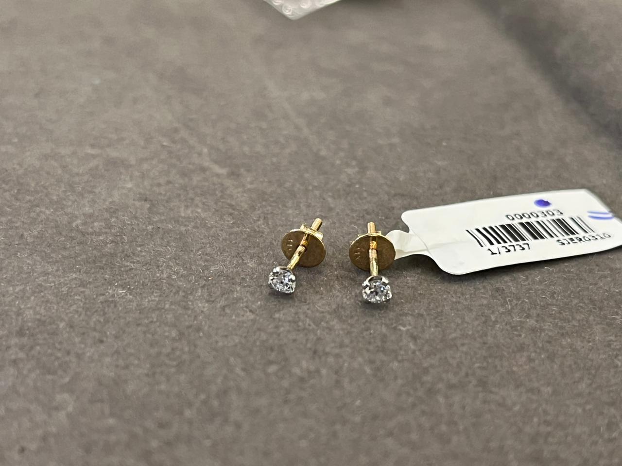 10 Cent Each Ear Pair of ROUND CUT LAB GROWN IGI Certified Solitaire Earings in 14Kt Hallmarked Gold