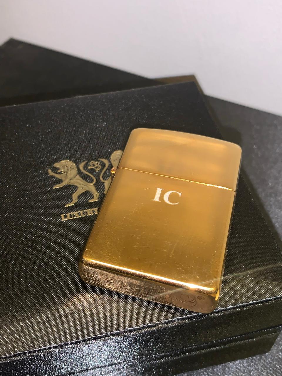 24Kt Gold Plated Classic Z Lighter with Monogrammed Engraved Initials / Name
