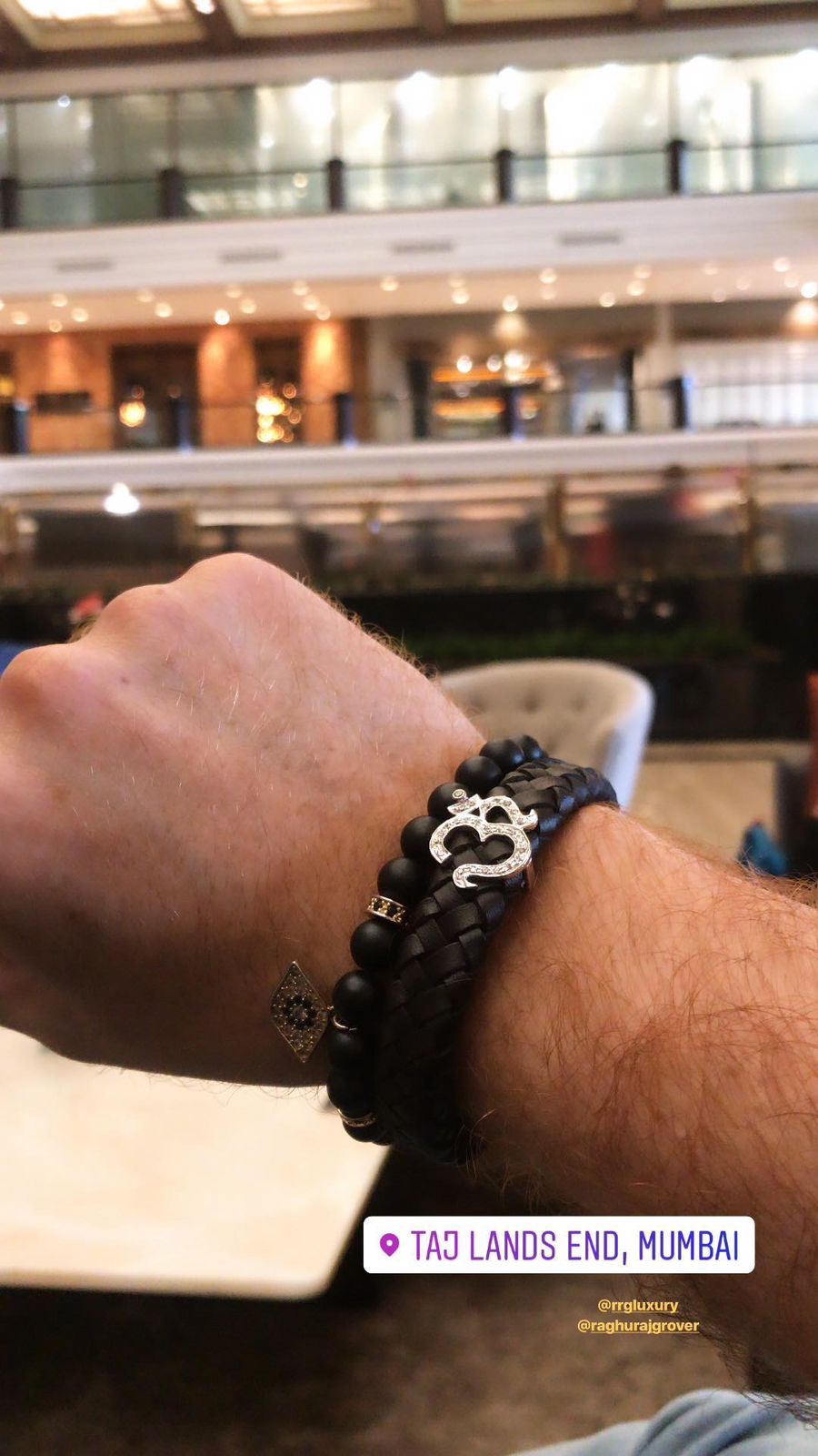 OM PURE SILVER 24Kt Gold Plated CZ DIAMOND ON CHOCOLATE BROWN German Cord