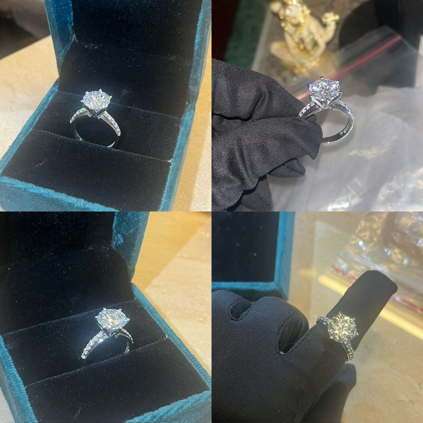 4 Carat Moissanite Diamond Ring in 14Kt Hallmarked Gold