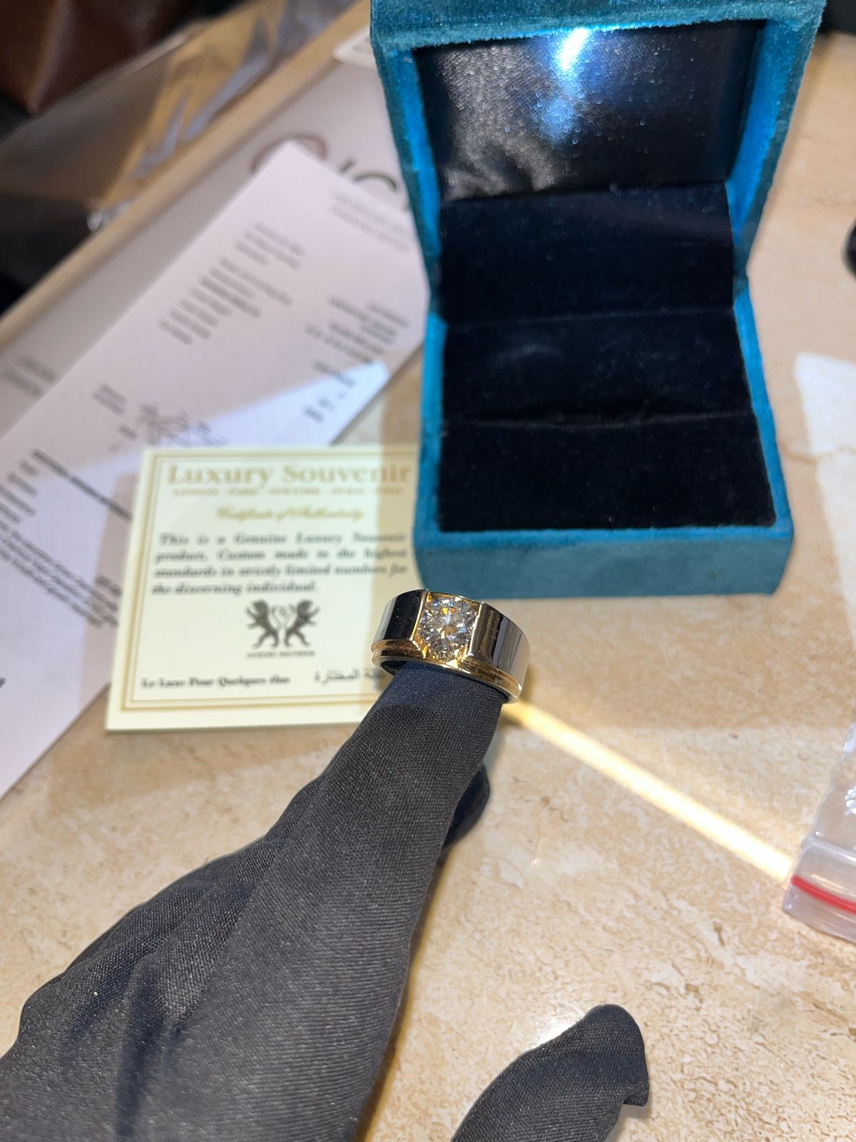 2 Carat Lab Grown Diamond Men Ring in 14Kt Hallmarked Gold