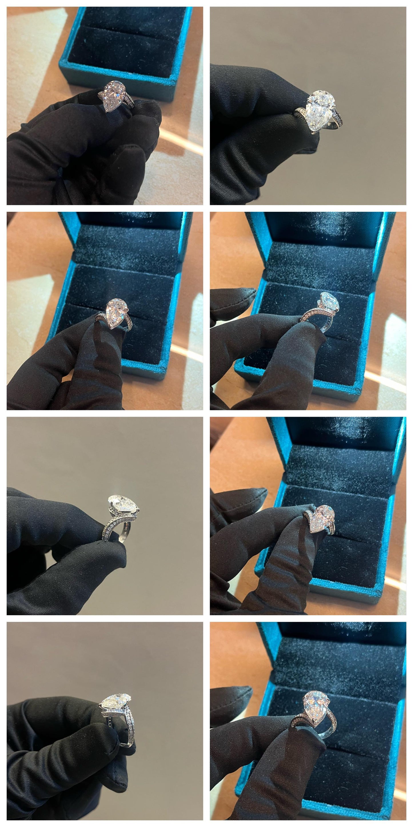 5 CARAT PEAR LAB GROWN DIAMOND RING IN 18KT GOLD