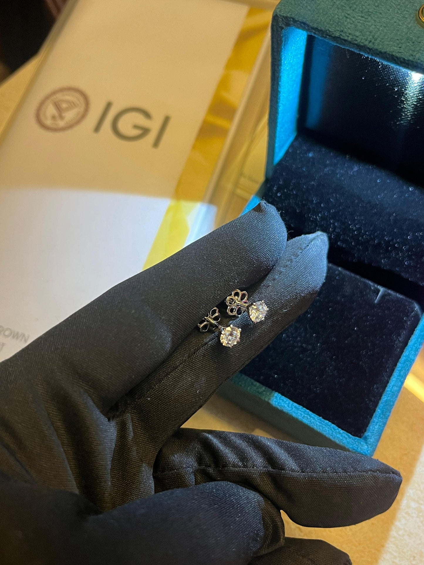 50 CENT EACH EAR LAB GROWN DIAMOND EARINGS STUDS IN 14KT GOLD BASE