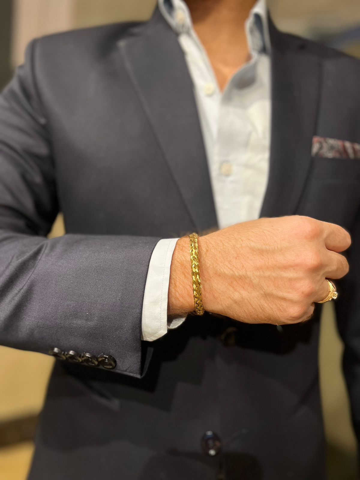 Golden Italian Cuff, Handcrafted in Europe