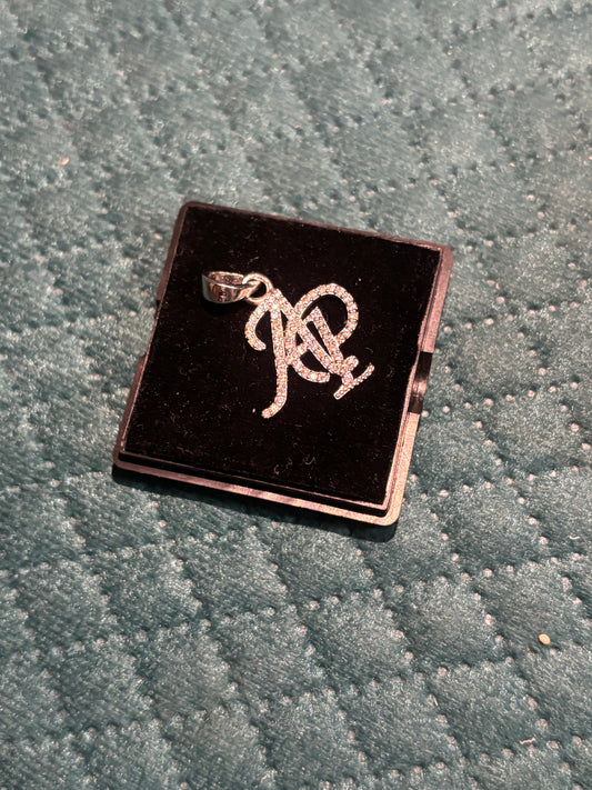 Monogram Pendant In Lab Diamonds and Silver 925 ( Customise your Initials )