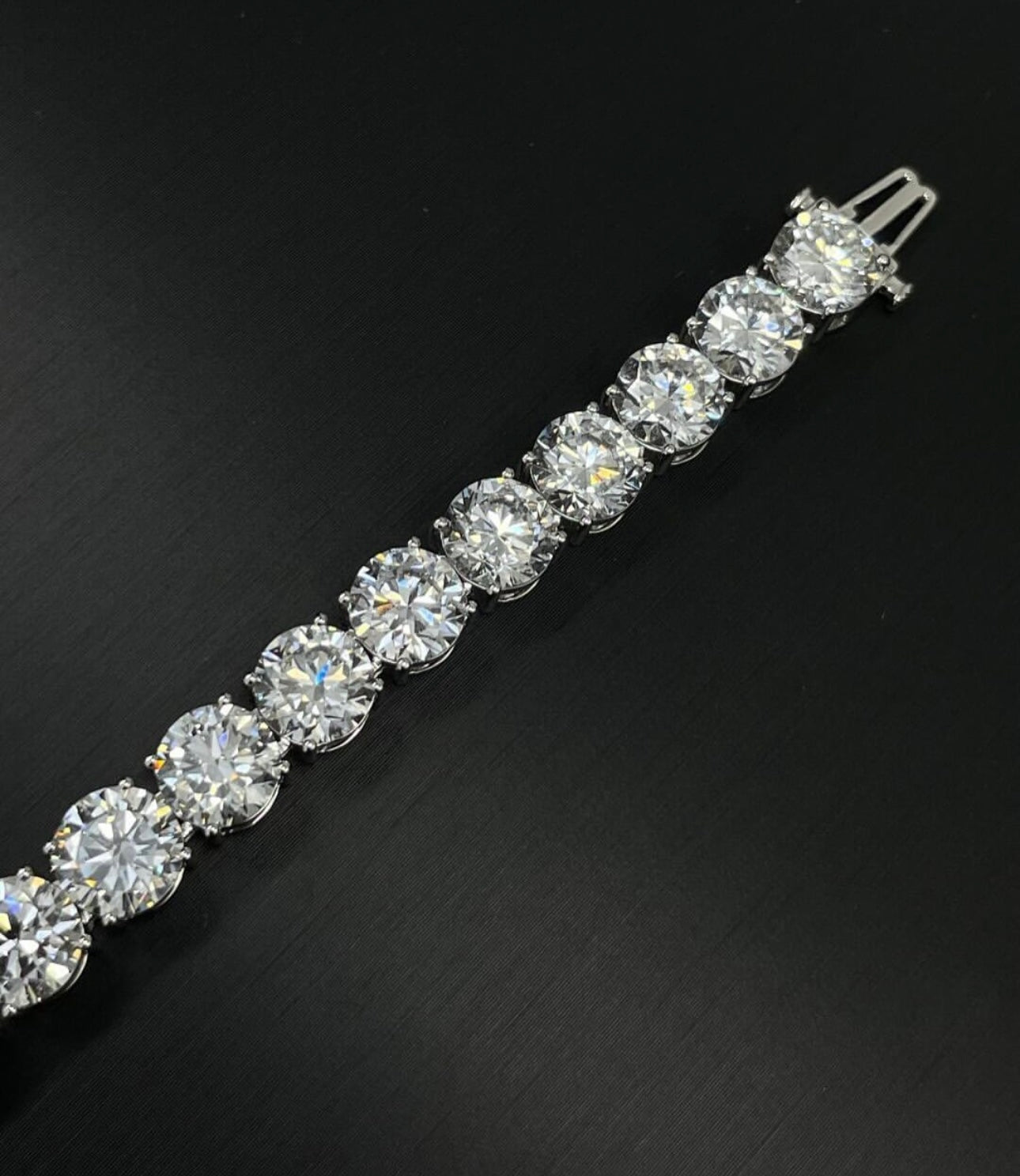 Carat Each Lab Grown Diamond Tennis Bracelet on 14Kt White Gold