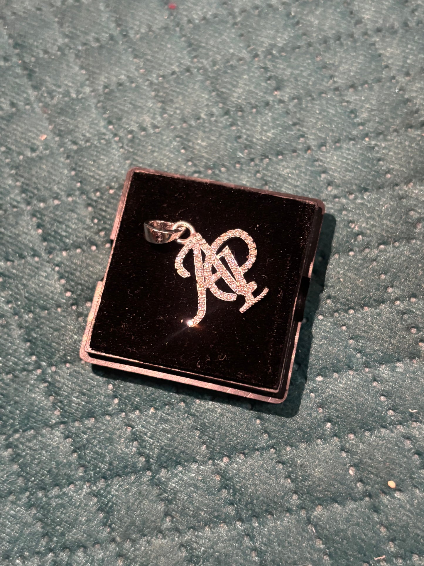 Monogram Pendant In Lab Diamonds and Silver 925 ( Customise your Initials )