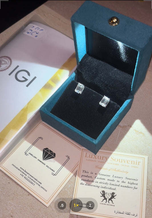 3-3 Carat Lab Grown Emerald Diamond F VS1 on 14Kt White Gold