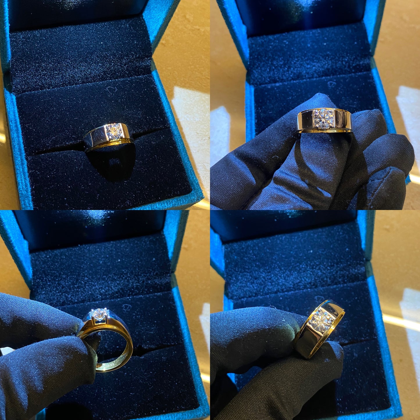 1 Carat Lab Grown Diamond Ring for men on 18Kt Hallmarked Gold
