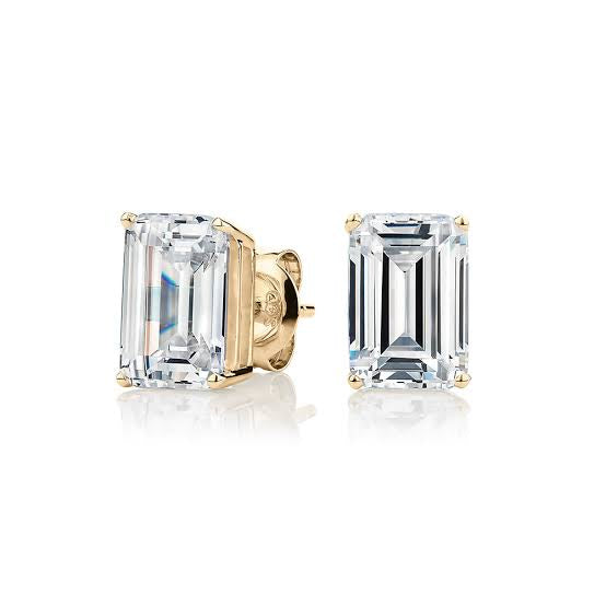 2 Carat Each Emerald Lab Grown Diamond on 18Kt Gold