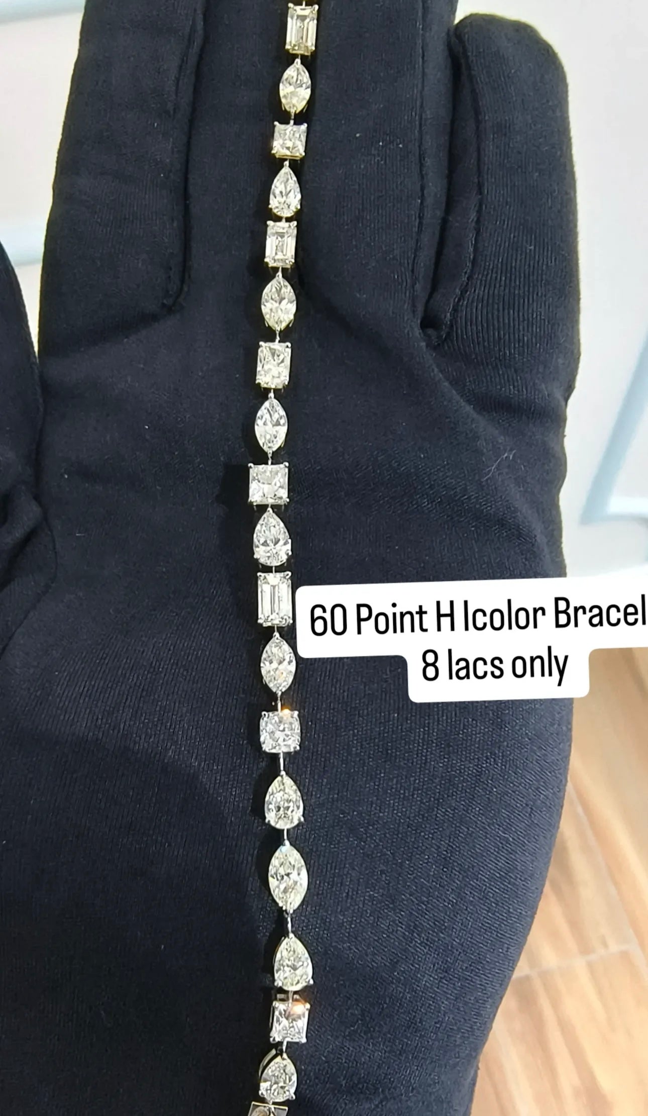 60 Cent Each Tennis Bracelet Multai Diamonds on 14Kt White Gold