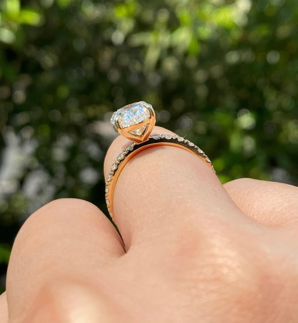 5 Carat Oval on 18Kt Hallmarked Gold Base Ring by LUXURY SOUVENIR