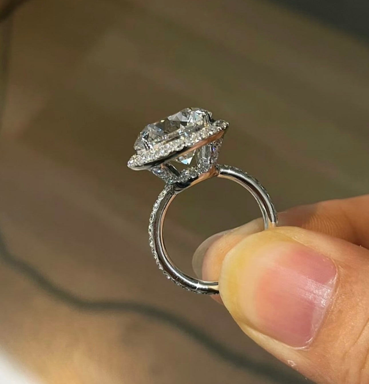 6 Carat Round Lab Grown Diamond Ring on 14Kt Hallmarked Gold