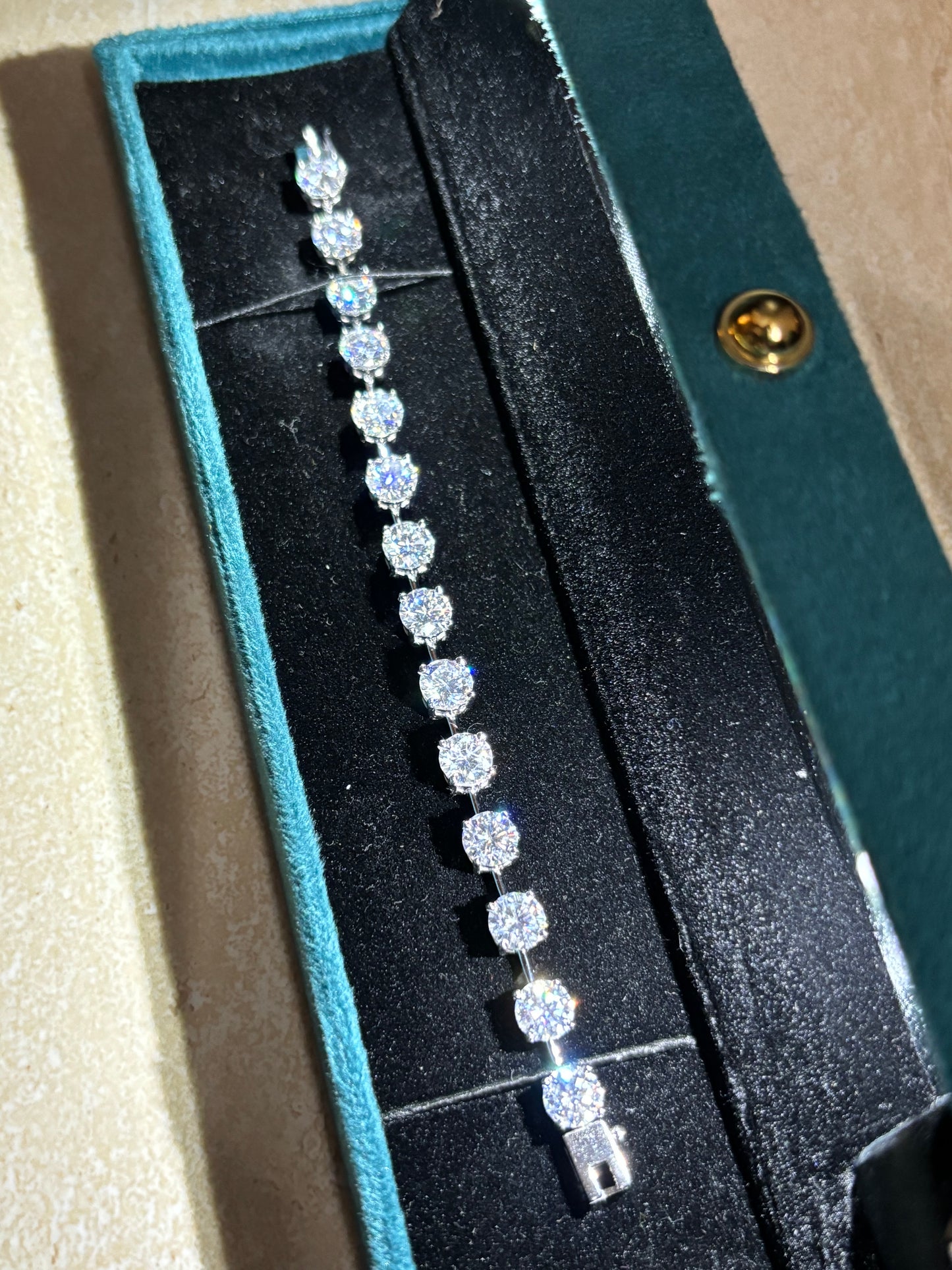 1-1 Carat Each Diamond Tennis Bracelet on 14Kt Hallmarked White Gold