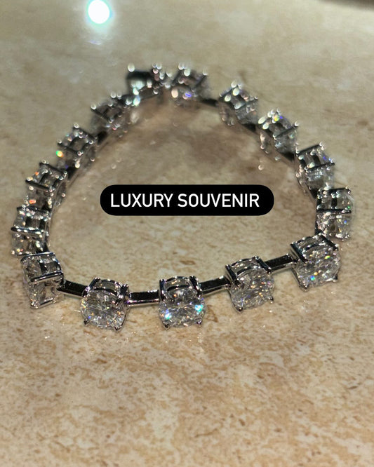 1-1 Carat Each Diamond Tennis Bracelet on 14Kt Hallmarked White Gold