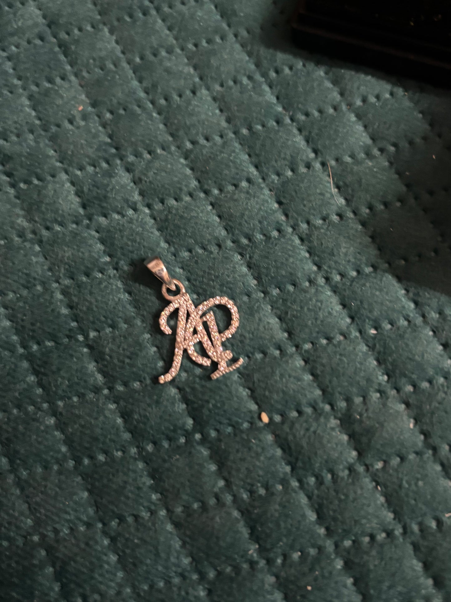 Monogram Pendant In Lab Diamonds and Silver 925 ( Customise your Initials )