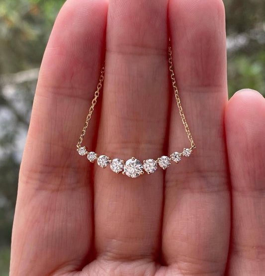 3 Carat Mixed Diamonds used Lab Grown Diamond NeckJewel on 14Kt Gold Base