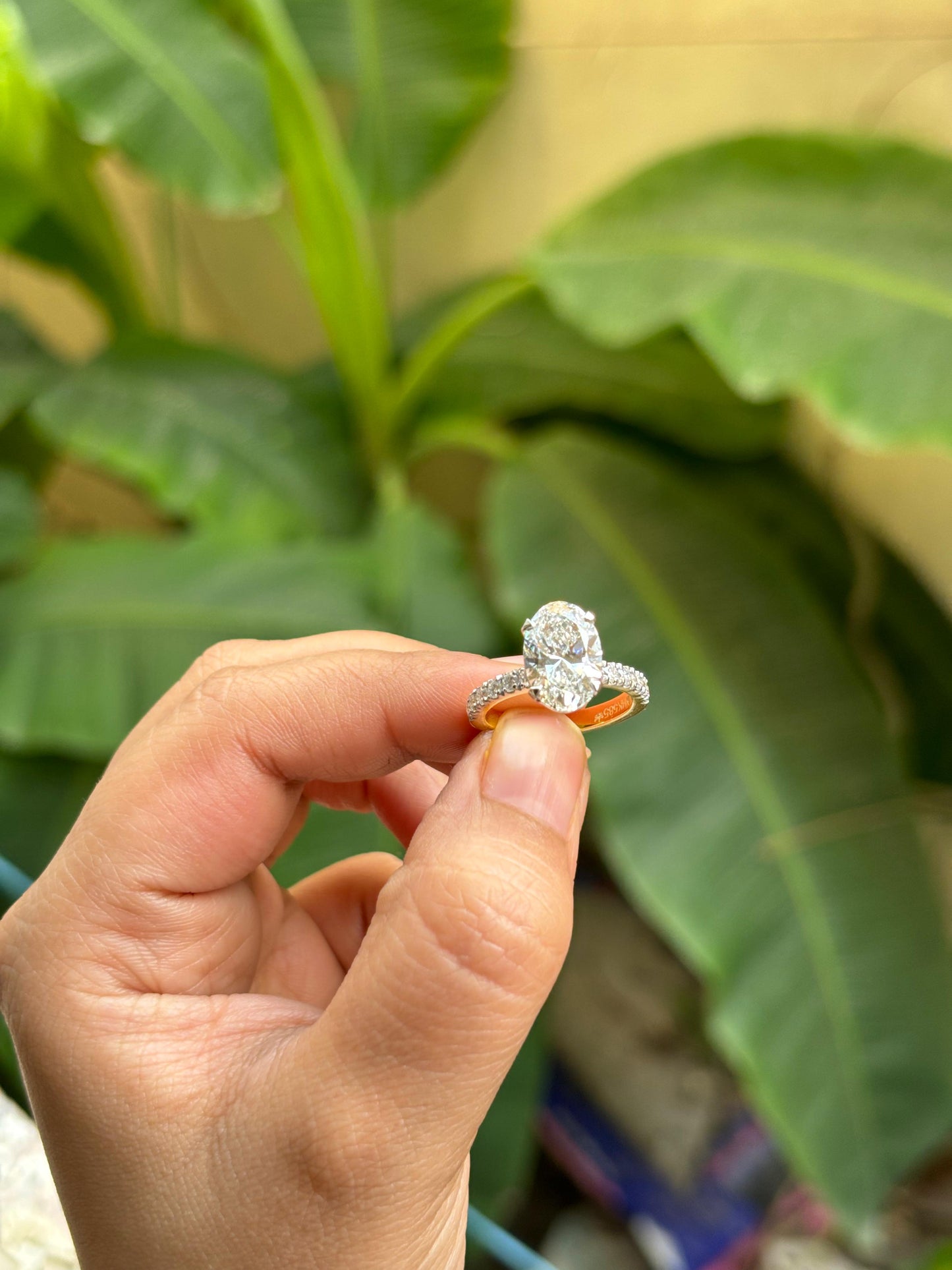 3 Carat Oval Diamond on 14Kt Gold Yellow