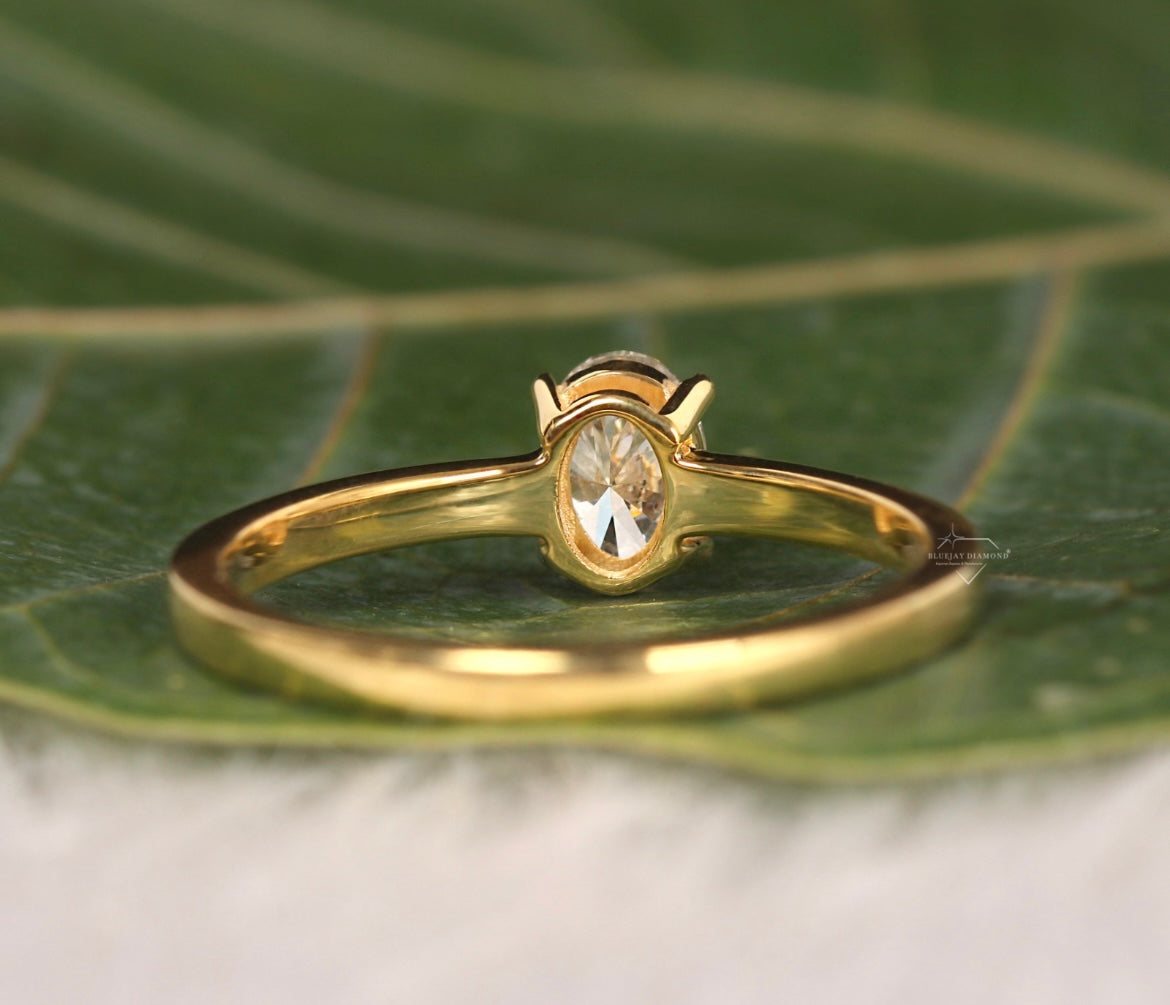 1 Carat Oval Diamond on 14Kt Hallmarked Gold