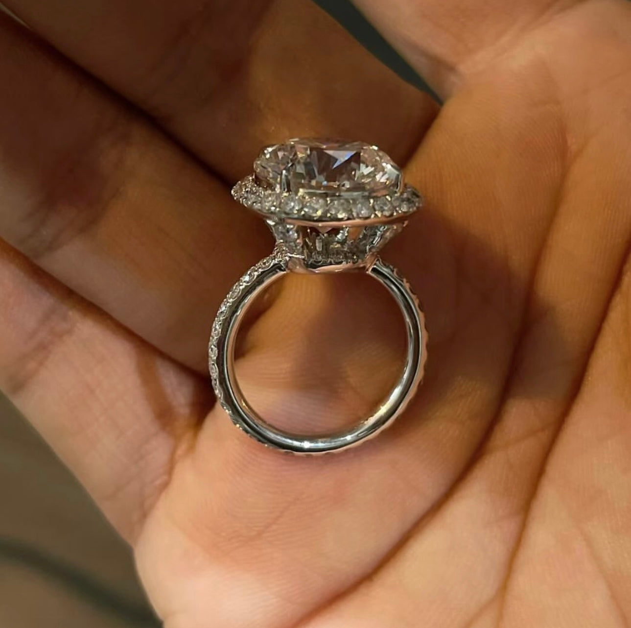 6 Carat Round Lab Grown Diamond Ring on 14Kt Hallmarked Gold