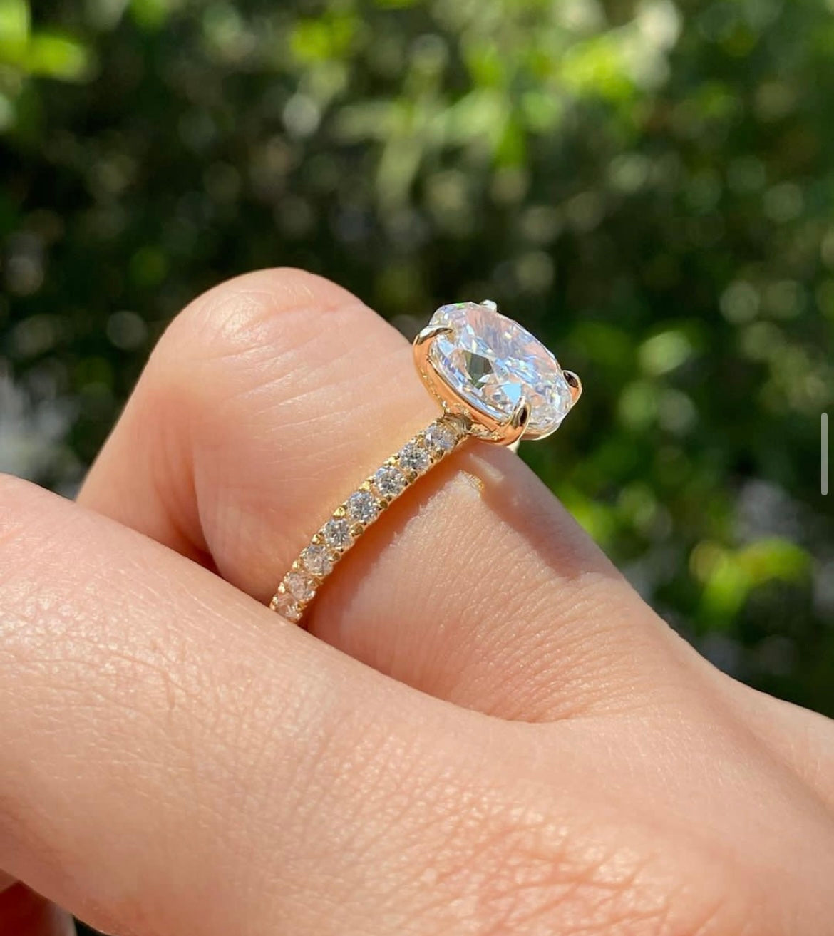 5 Carat Oval on 18Kt Hallmarked Gold Base Ring by LUXURY SOUVENIR