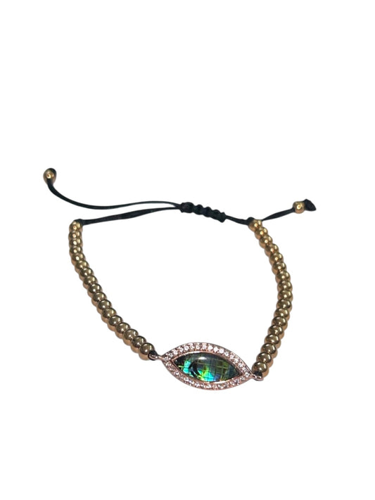 Evil Eye Bracelet New 2026 Edition 24Kt Gold Plated and Moissanite Diamonda