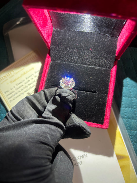 5 Carat Lab Grown Diamond Ring on 14Kt White Gold - Classic Style
