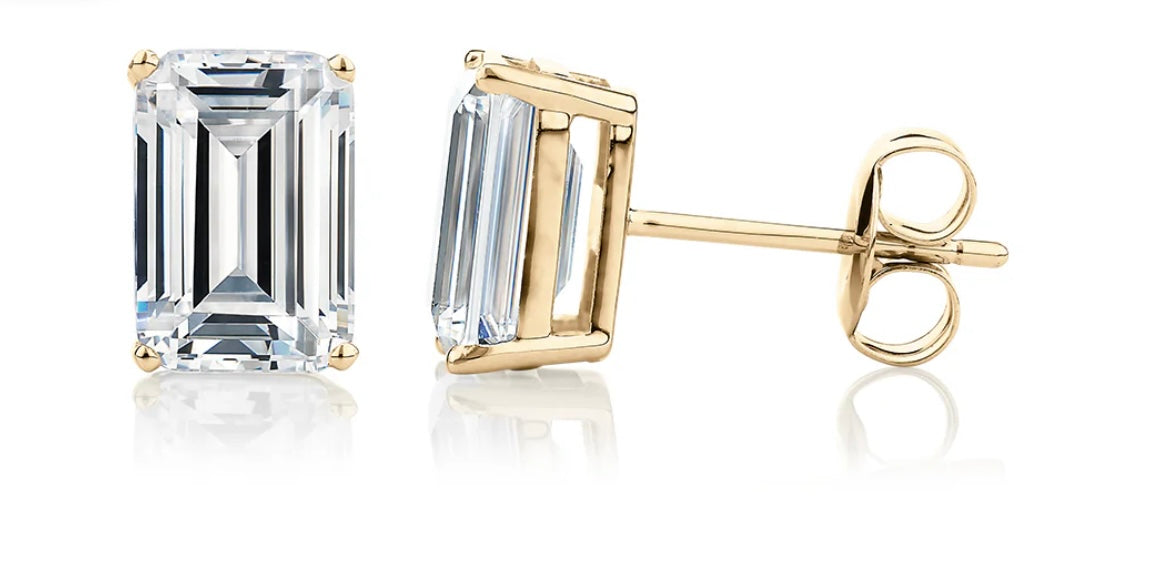 2 Carat Each Emerald Lab Grown Diamond on 18Kt Gold