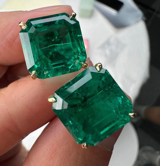 5-5 Carat Lab Grown Emerald on 14Kt Hallmarked Gold Base