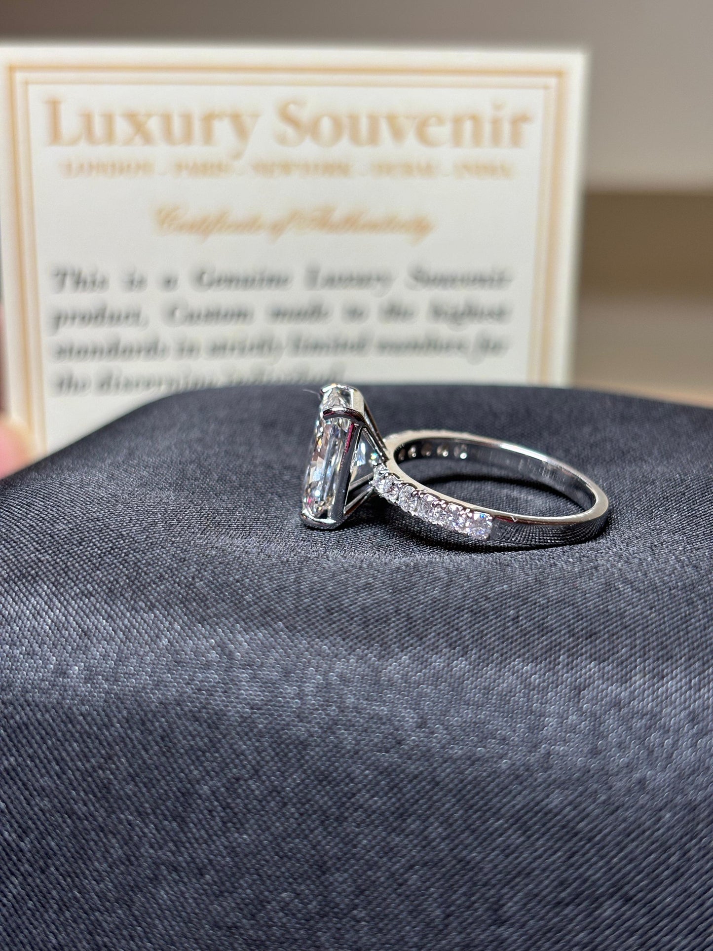 3 Carat Radiant Diamond Ring in 14Kt Hallmarked Gold by Luxury Souvenir