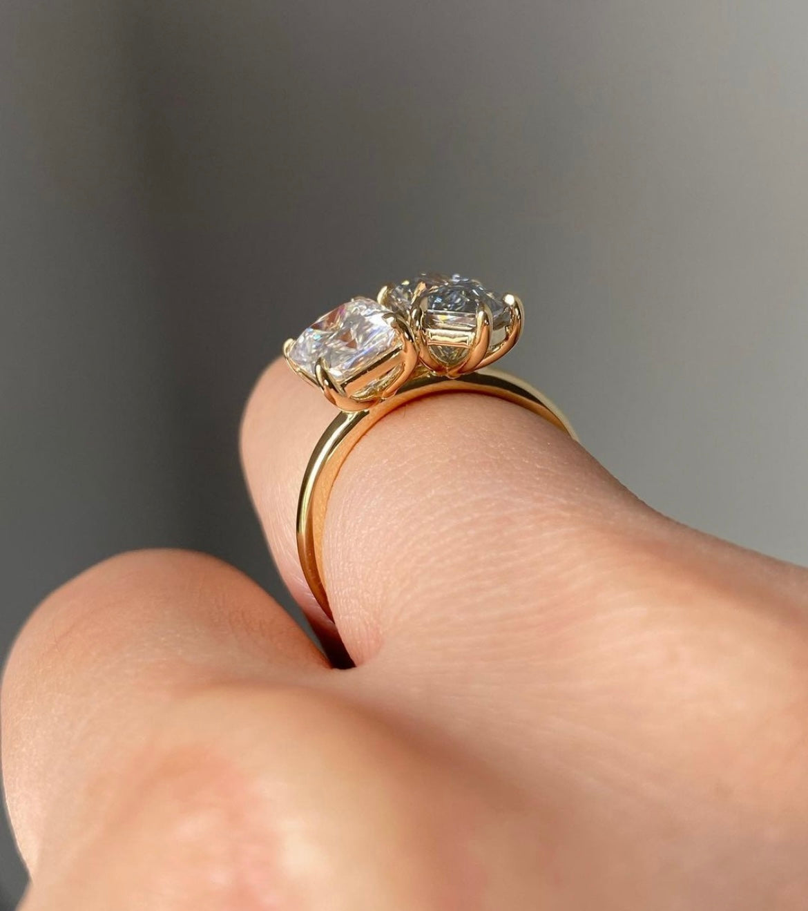 Radiant & Marquise Lab Grown Diamond RinG Toi Et Moi Ring ( 2 carat Each Diamond )