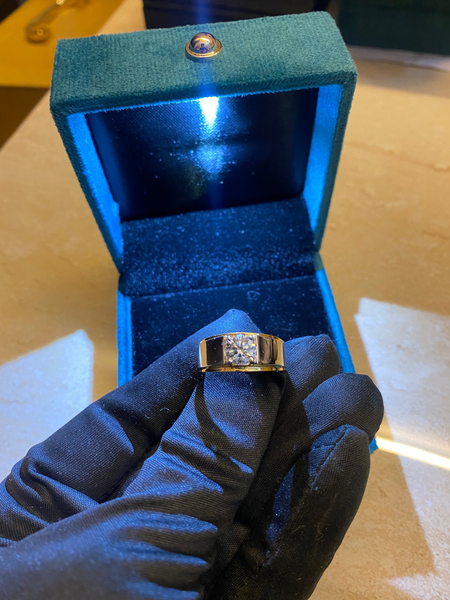 1 Carat Lab Grown Diamond Ring for men on 18Kt Hallmarked Gold