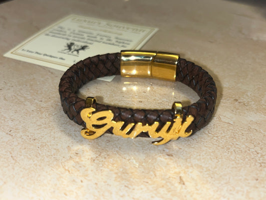 Jai Guru Ji Bracelet 925 Silver 24Kt Gold Plated