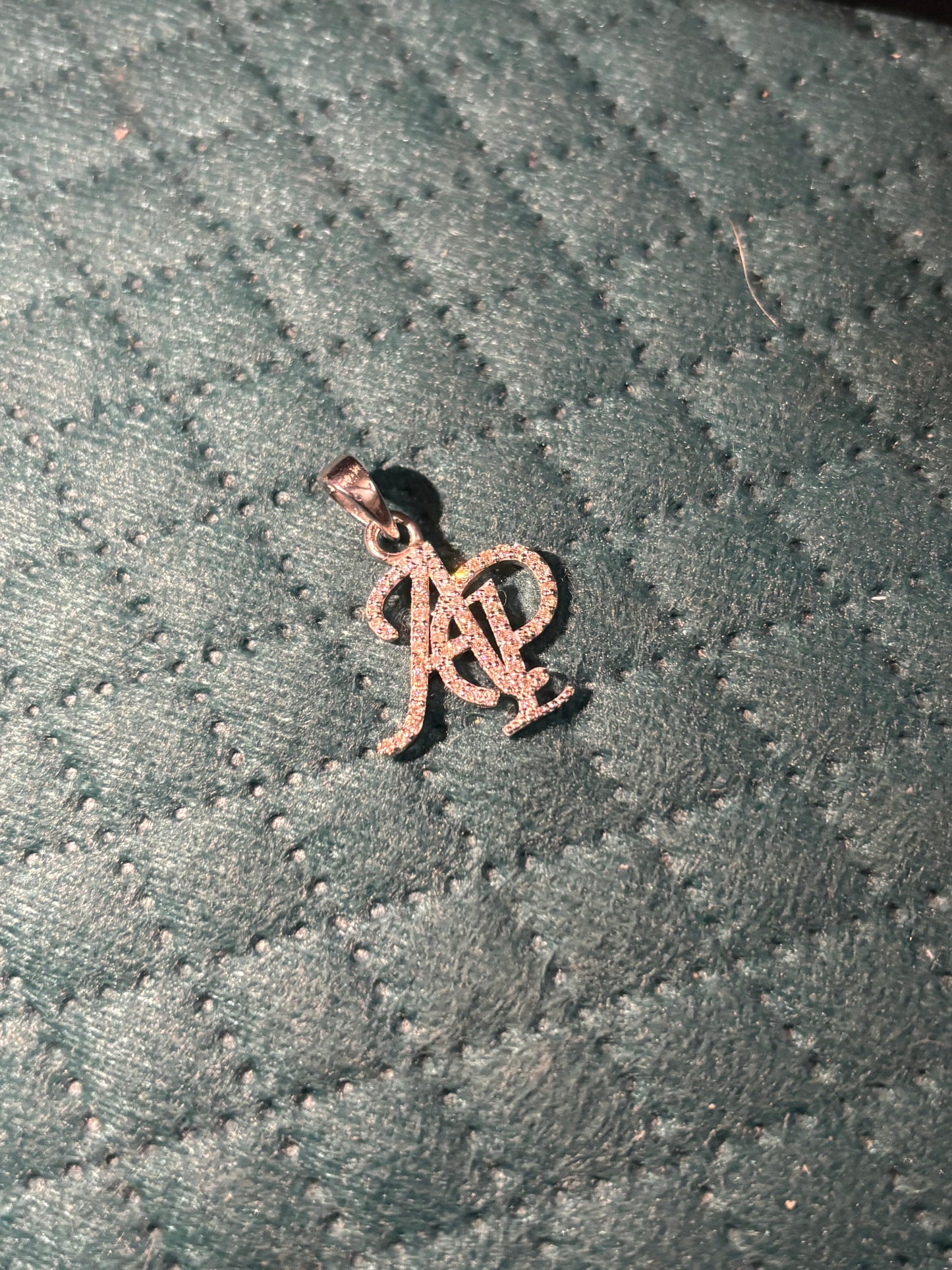 Monogram Pendant In Lab Diamonds and Silver 925 ( Customise your Initials )