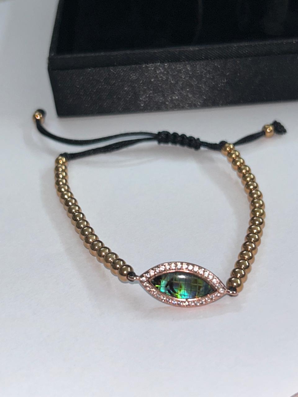 Evil Eye Bracelet New 2026 Edition 24Kt Gold Plated and Moissanite Diamonda