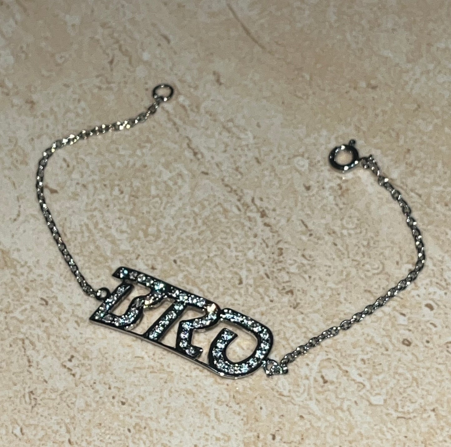Bro Bracelet In Moissanite Lab Processed Diamonds and Pure 92.5% Silver