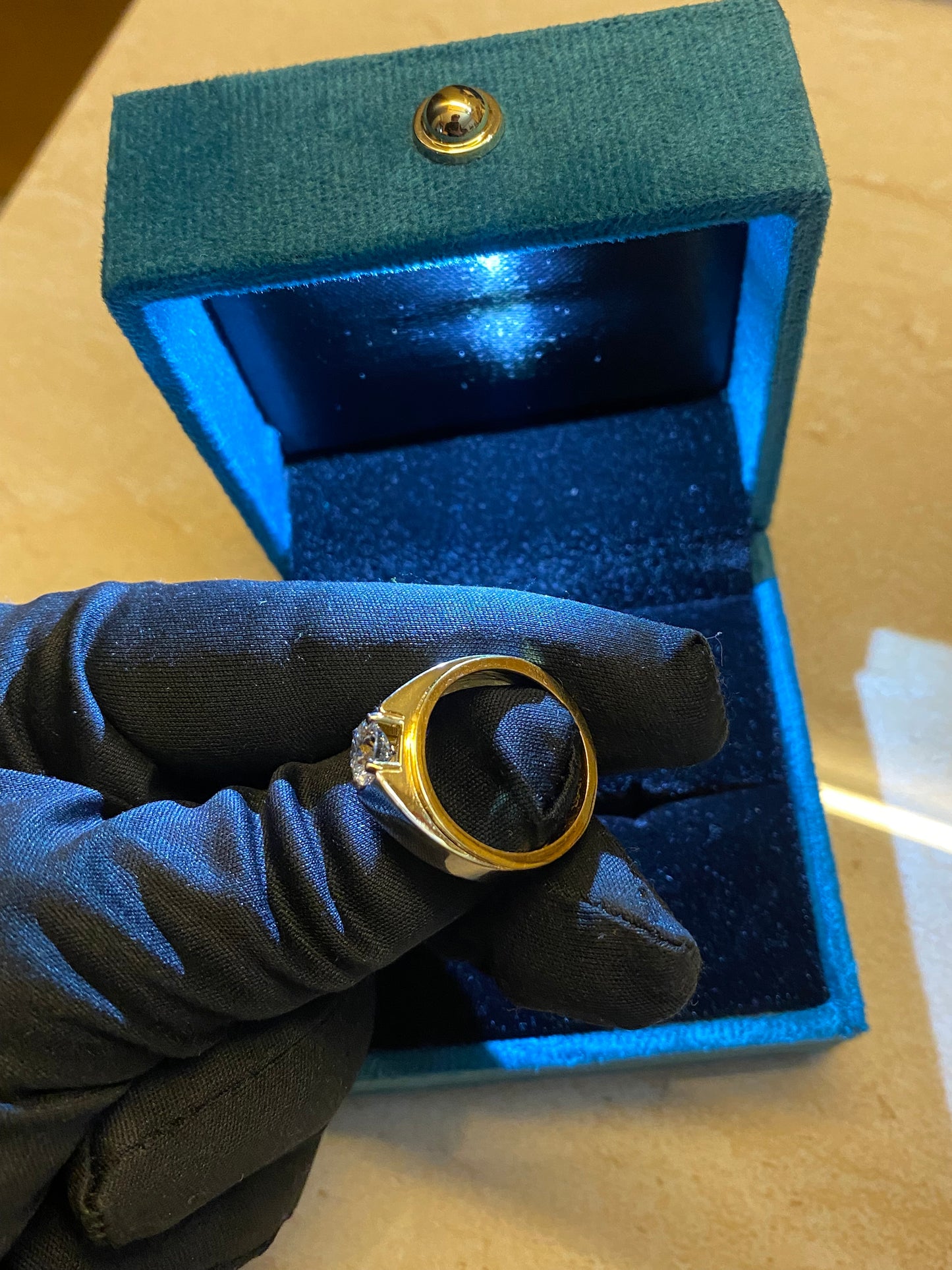 1 Carat Lab Grown Diamond Ring for men on 18Kt Hallmarked Gold