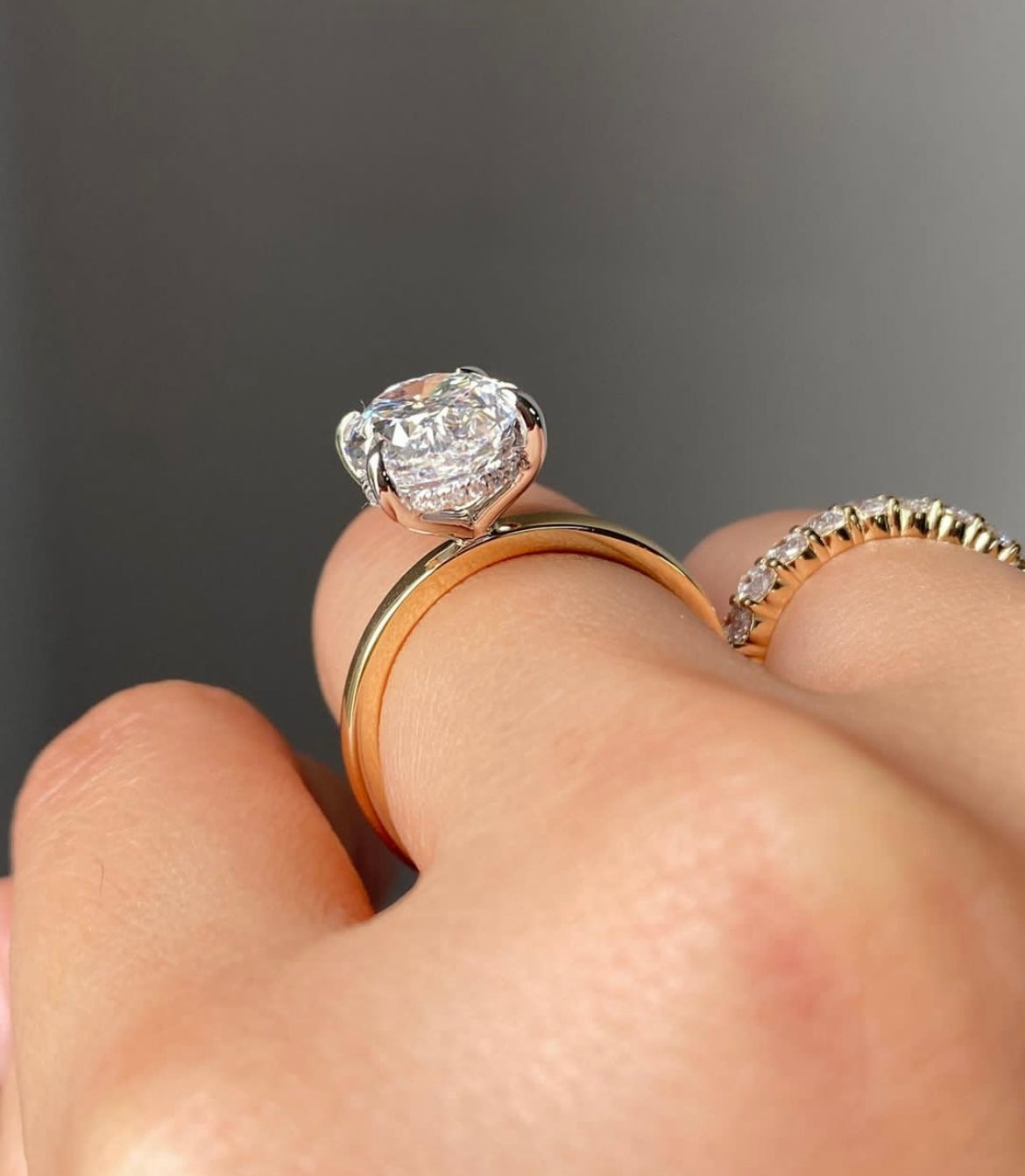 5 Carat Oval on 18Kt Hallmarked Gold Base Ring by LUXURY SOUVENIR
