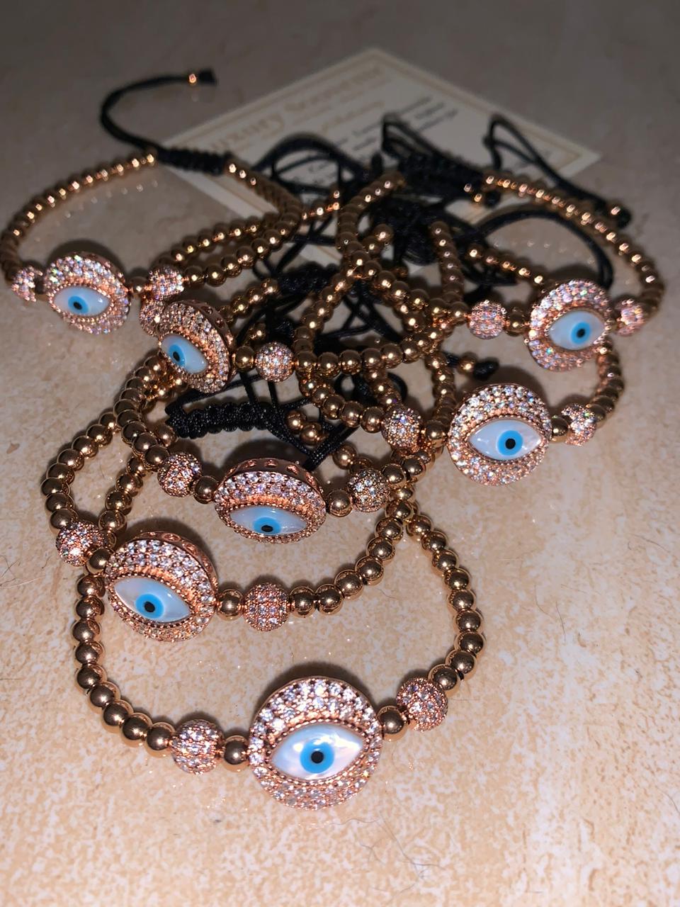 Evil Eye Rose Gold Celeb Choice MOST POPULAR Worn by Over 50+ Actresses.