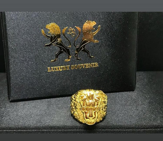 LionRoar Ring in 24Kt Gold Plated
