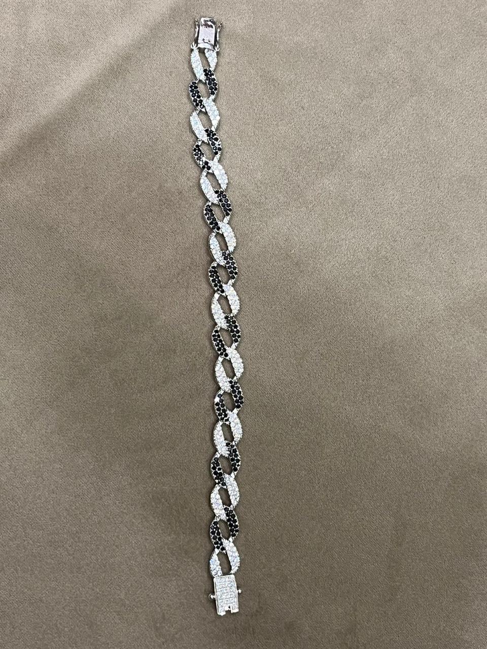 Cuban Diamond Bracelet ( Black & White Diamond )