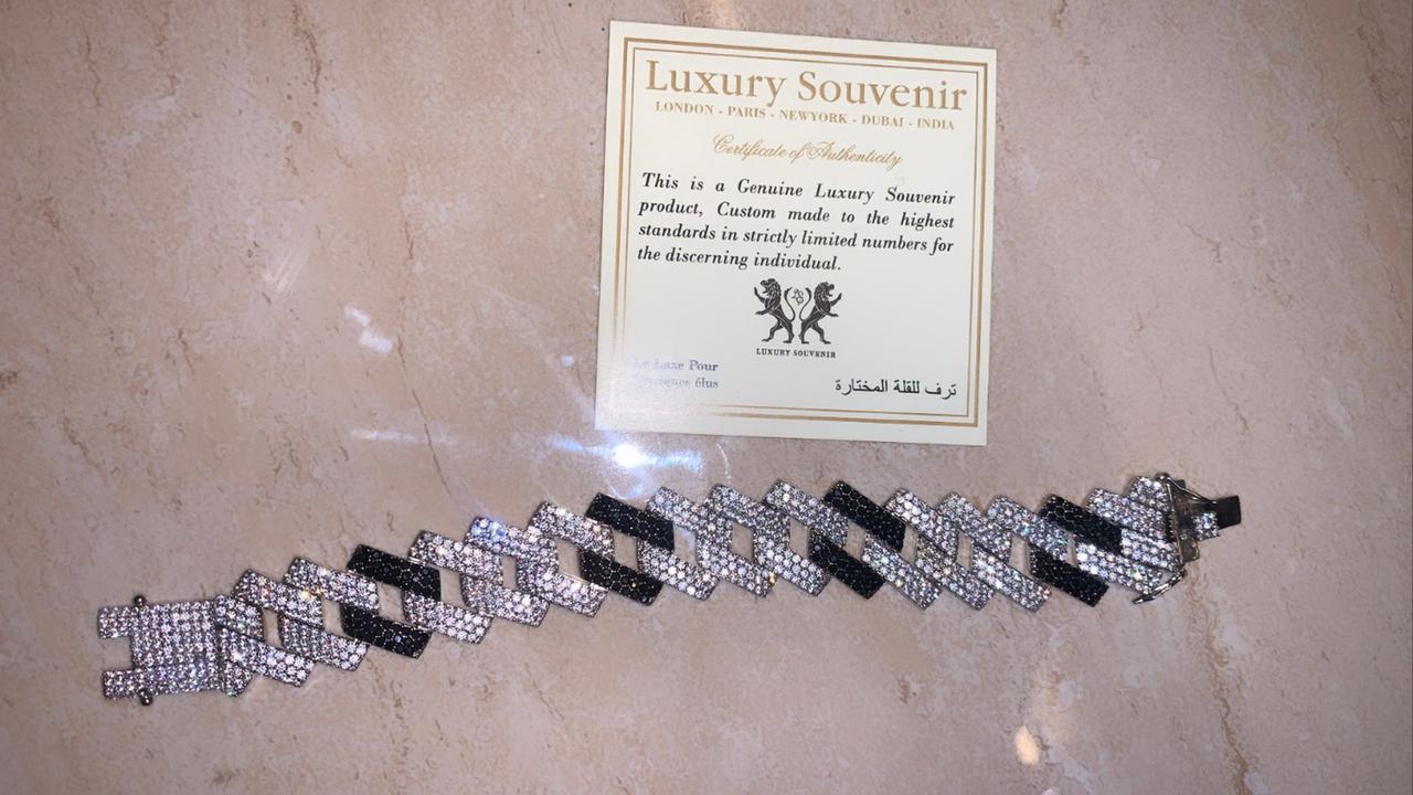 Cuban Diamond Bracelet Iced Out ( Black & White Diamond )