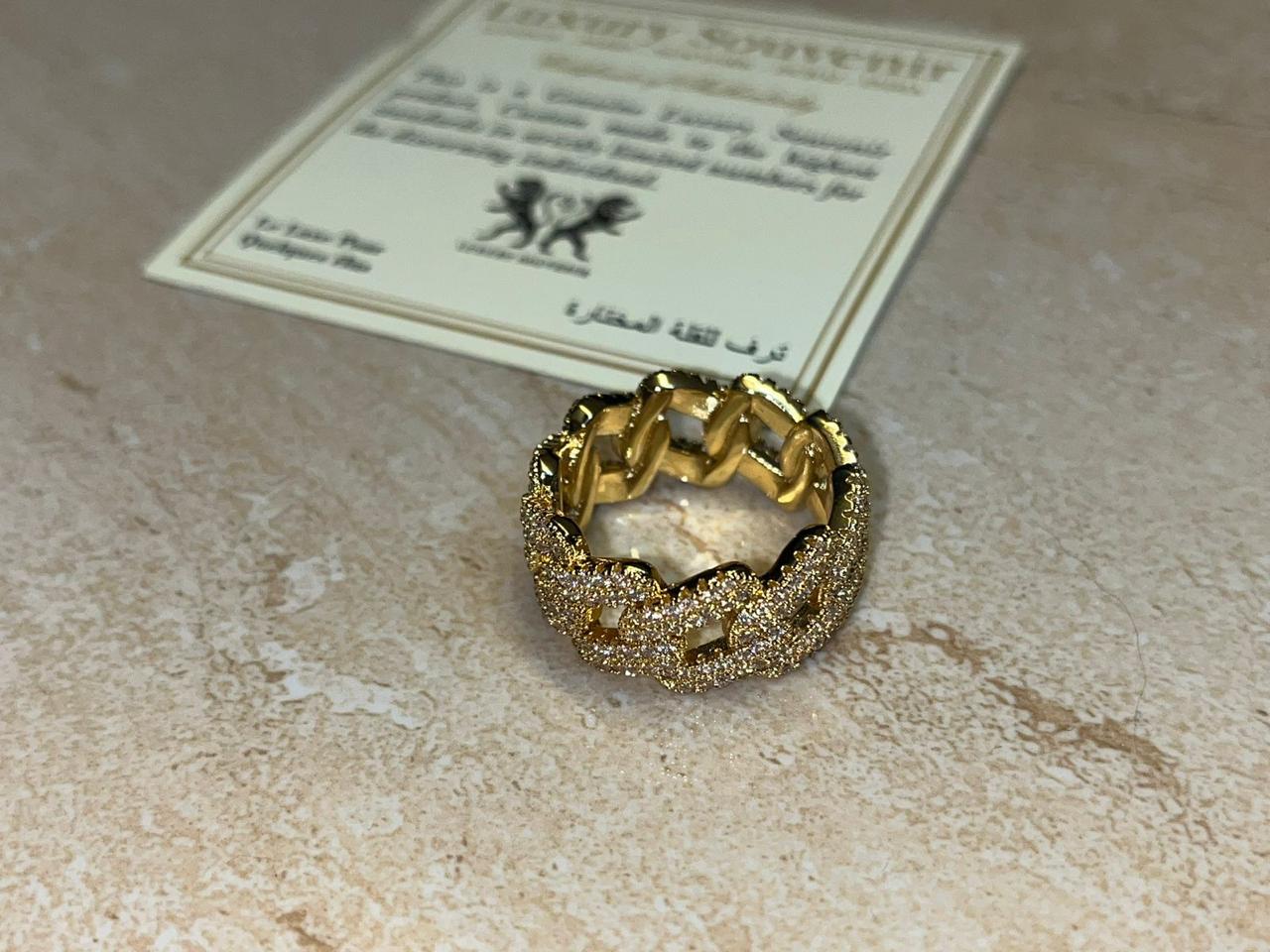 Cuban Ring Silver Diamond