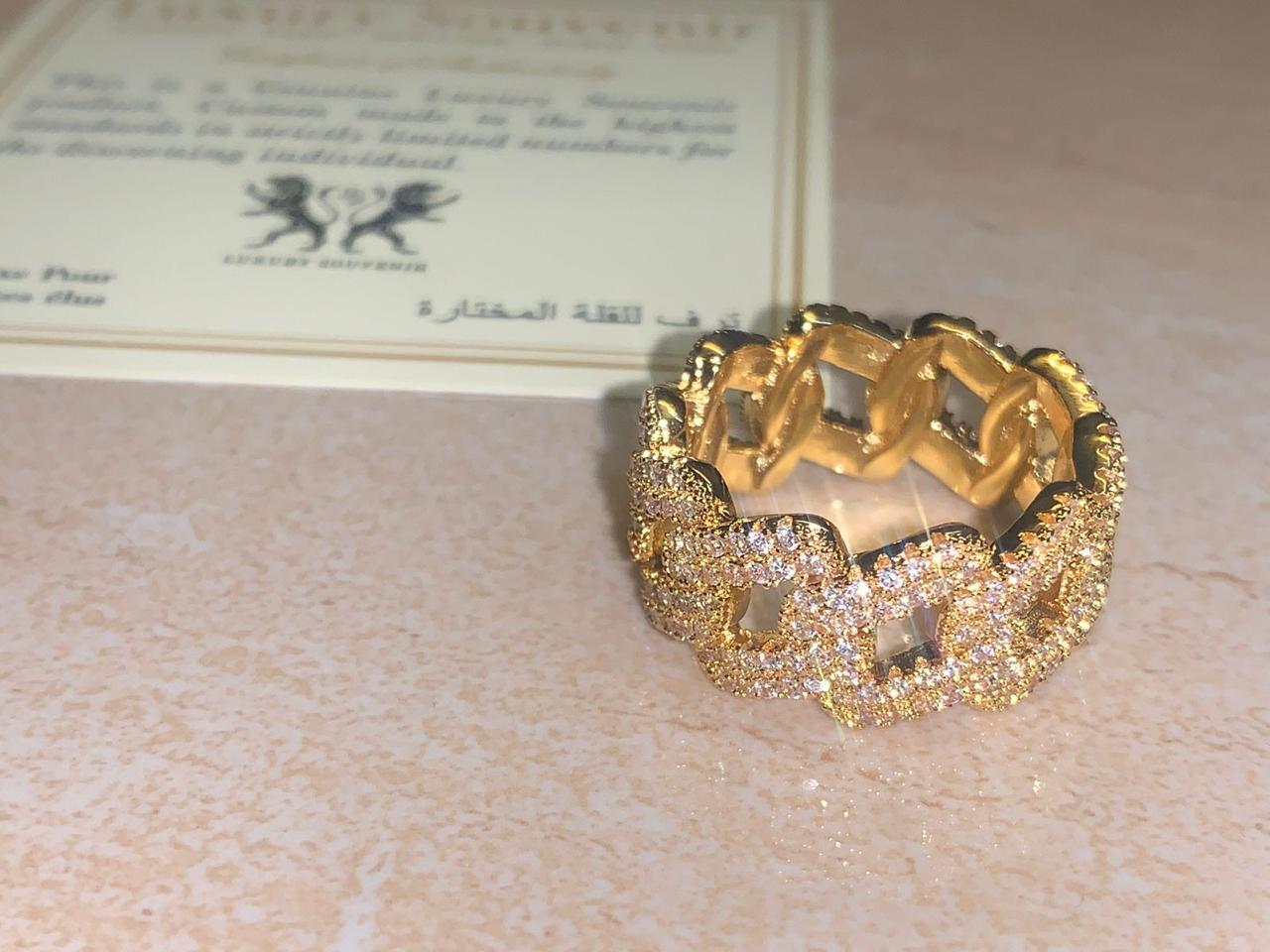 Cuban Ring Silver Diamond