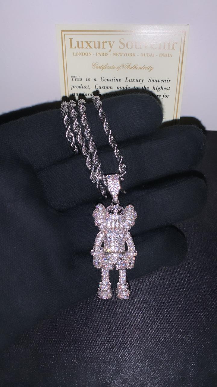 KAWS iced out Diamond Pendant with Chain Included- Limited Edition